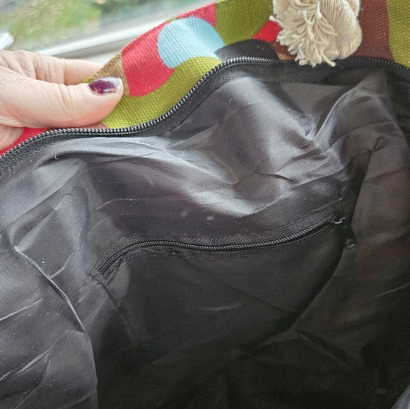 Multi-color floral Beach Tote Bag - Picture 4 of 4